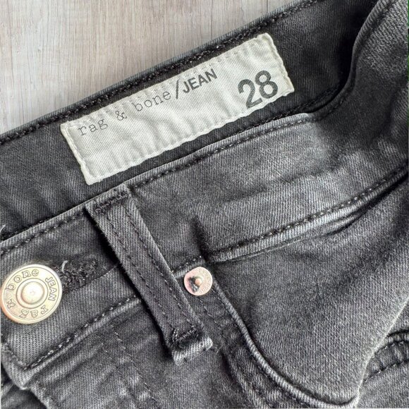 RAG & BONE Faded Black High Rise Ankle Skinny Stretch Denim Jeans 28 - Picture 4 of 8